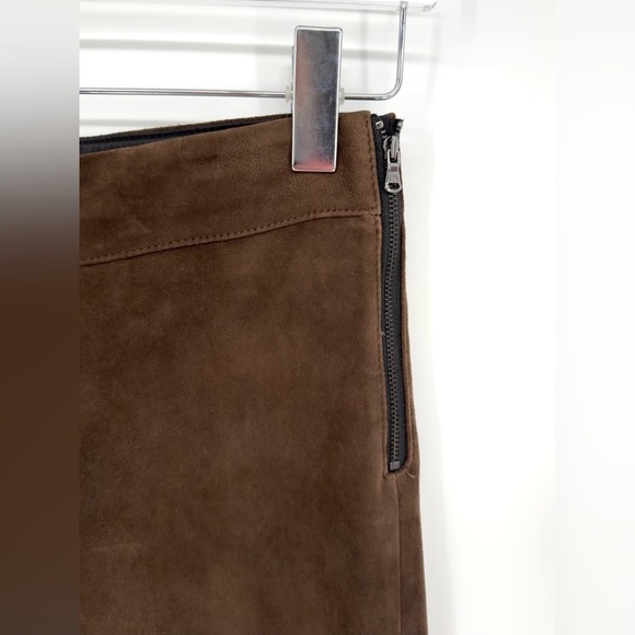 Kobi Halperin Joelle High-Rise Leather Suede Flare Pants Chocolate Brown 2 - Picture 7 of 12
